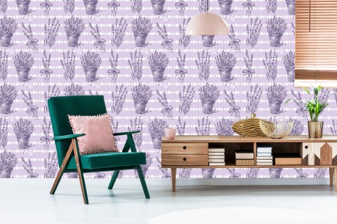 Tapeta Retro Lawenda
