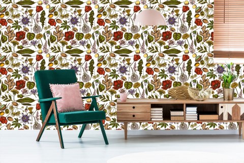 Tapeta Rośliny Polne Z Ziołami I Przyprawami