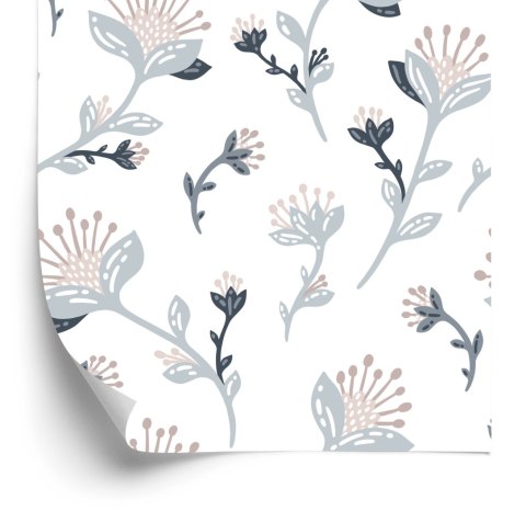 Tapeta Szare Kwiaty Polne