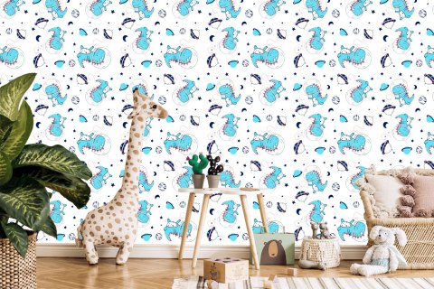 Tapeta Dinozaury Gwiazdy Księżyce, Pokój Dziecięcy