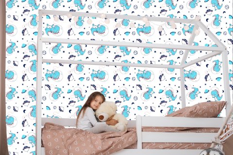 Tapeta Dinozaury Gwiazdy Księżyce, Pokój Dziecięcy