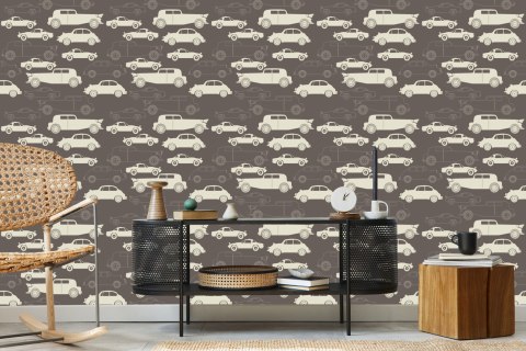 Tapeta Dla Dzieci - Auta W Stylu Retro