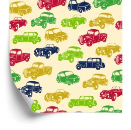 Tapeta Dla Dzieci - Kolorowe Samochody W Stylu Retro