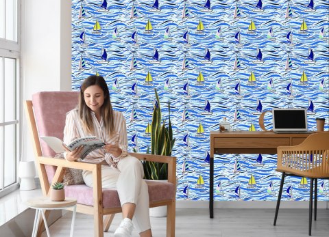 Tapeta Kolorowe Żaglówki Na Falach