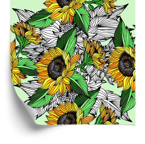 Tapeta Słoneczniki Z Roślinami