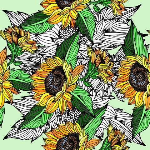 Tapeta Słoneczniki Z Roślinami