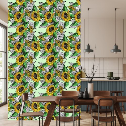 Tapeta Słoneczniki Z Roślinami