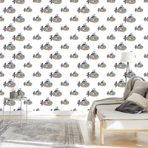 Tapeta W Statki Kolorowe Pojazdy Pokój Dziecięcy