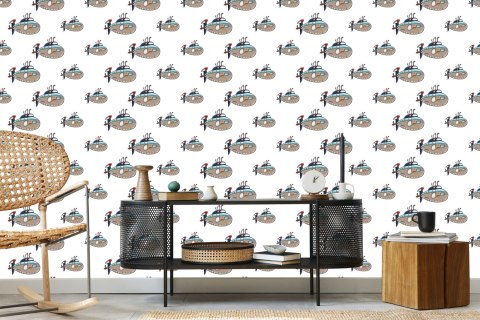 Tapeta W Statki Kolorowe Pojazdy Pokój Dziecięcy