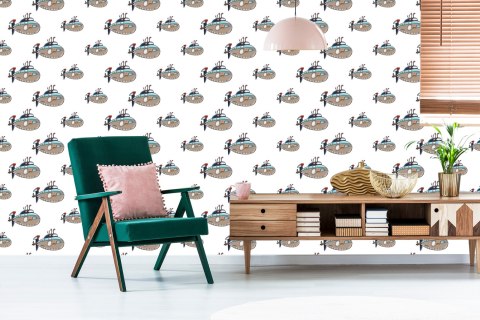 Tapeta W Statki Kolorowe Pojazdy Pokój Dziecięcy