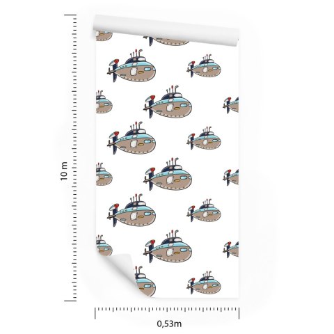 Tapeta W Statki Kolorowe Pojazdy Pokój Dziecięcy