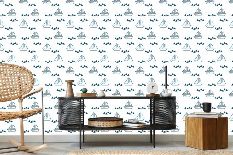 Tapeta Żaglówki Z Wzorkami