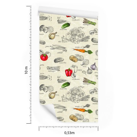 Tapeta Bukiet Warzywny Vintage