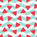 Tapeta Dla Dzieci - Arbuzy Na Biało - Turkusowym Tle
