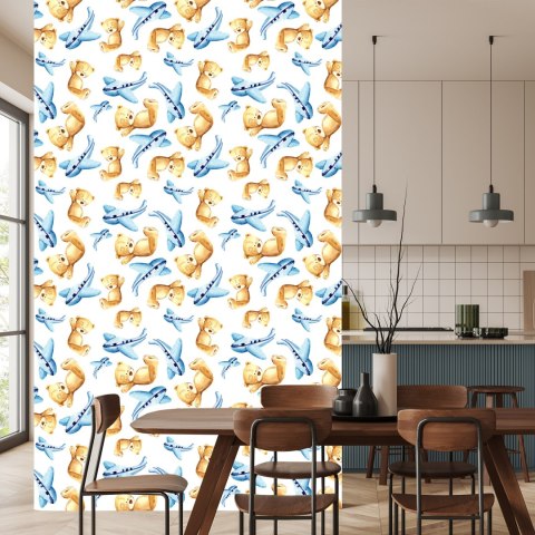 Tapeta Dla Dzieci - Misie,Samoloty