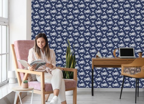 Tapeta Motocykle Z Nowoczesnymi Ornamentami