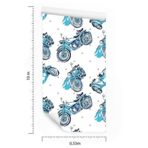 Tapeta Niebieskie Motocykle Vintage
