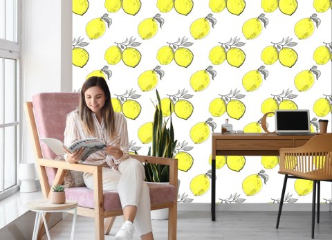 Tapeta Owoce, Cytryny, Liście, Do Kuchni