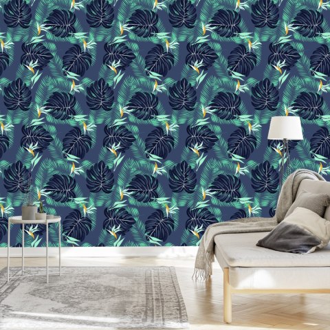 Tapeta Tropikalne Kwiaty I Liście