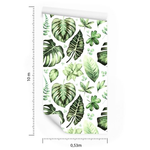 Tapeta Tropikalne Liście Zieleń