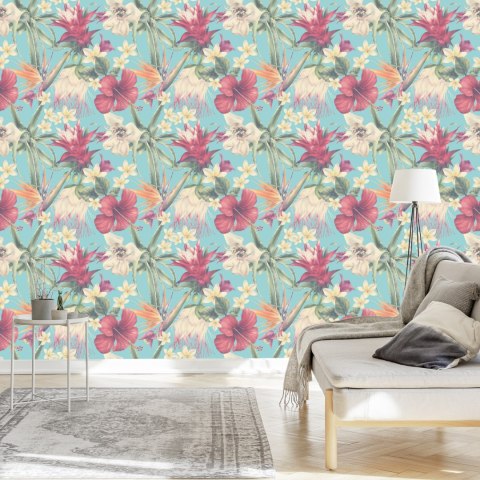 Tapeta Tropikalne Rośliny W Pastelach