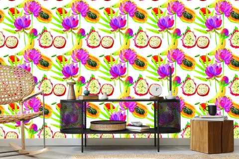 Tapeta Z Owocami Kwiaty Do Kuchni Jadalni