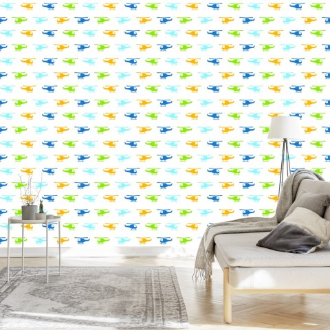 Tapeta Kolorowe Minimalistyczne Helikoptery