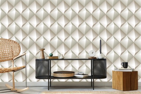 Tapeta Modernistyczny Wzór Geometryczny - Efekt 3D