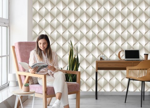 Tapeta Modernistyczny Wzór Geometryczny - Efekt 3D