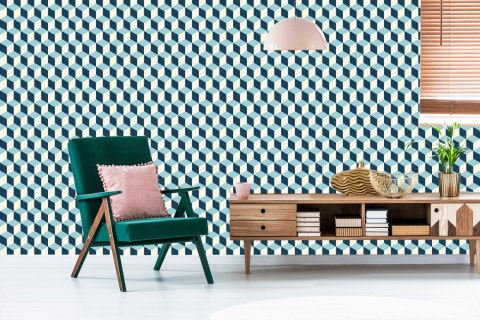 Tapeta Sześciany 3D W Stylu Retro