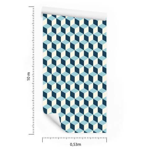 Tapeta Sześciany 3D W Stylu Retro