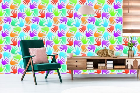 Tapeta Nowoczesna Kolorowy Wzór Do Pokoju Dziecka