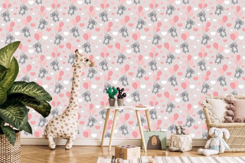 Tapeta Dla Dzieci - Misie Koala, Baloniki I Serduszka