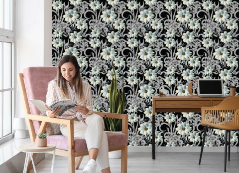 Tapeta Optyczna, Efekt 3D, Kwiaty, Do Sypialni