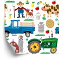 Tapeta Traktory I Zwierzątka Na Farmie