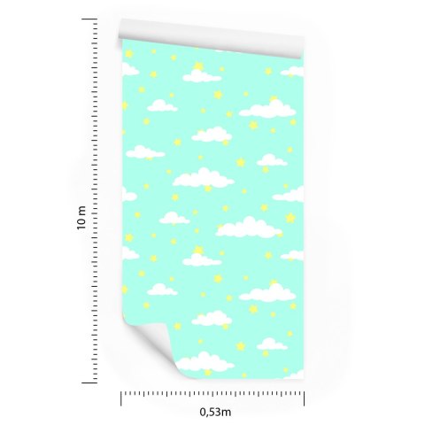 Tapeta Dla Dzieci - Gwiazdki I Chmurki