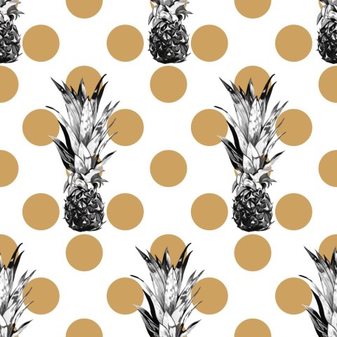 Tapeta Ananasy Z Kropkami