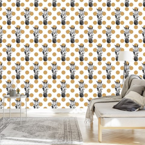 Tapeta Ananasy Z Kropkami