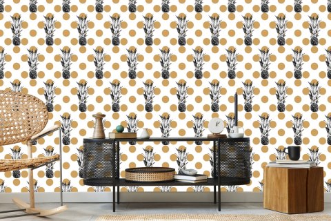 Tapeta Ananasy Z Kropkami