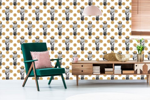 Tapeta Ananasy Z Kropkami