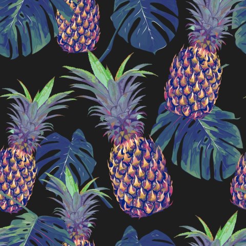 Tapeta Ananasy Z Liśćmi Monstery