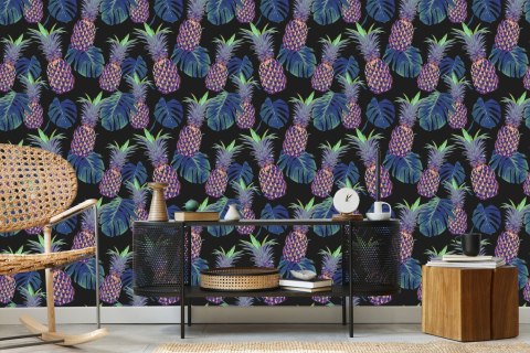 Tapeta Ananasy Z Liśćmi Monstery