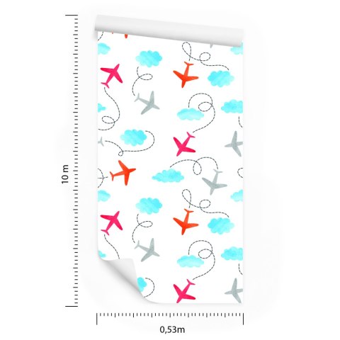 Tapeta Bajkowe Samoloty Malowane Akwarelą