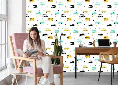 Tapeta Dla Chłopca Kolorowe Samochody Autobusy