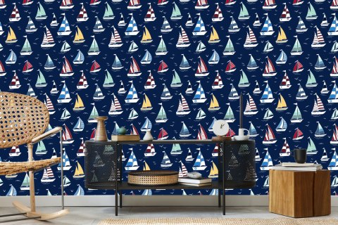 Tapeta Kolorowe Łódki Na Morzu