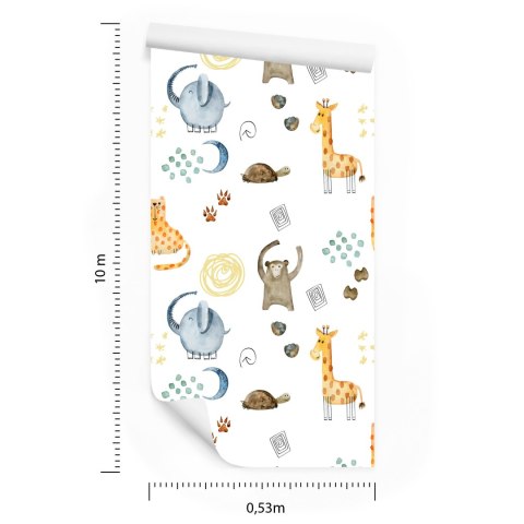 Tapeta Akwarelowe Rysunkowe Zwierzątka