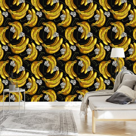 Tapeta Banany Z Kwiatami