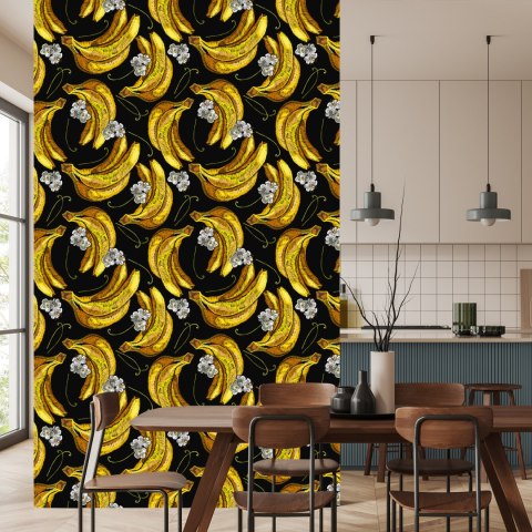 Tapeta Banany Z Kwiatami