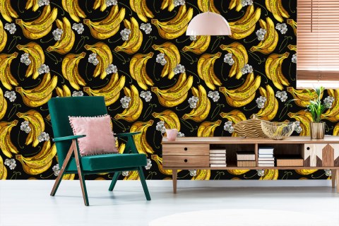 Tapeta Banany Z Kwiatami