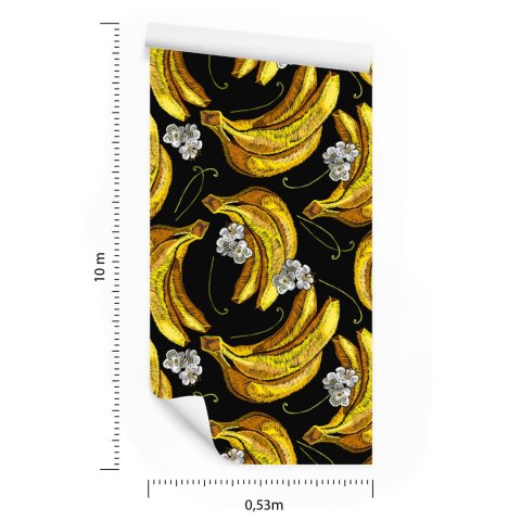 Tapeta Banany Z Kwiatami